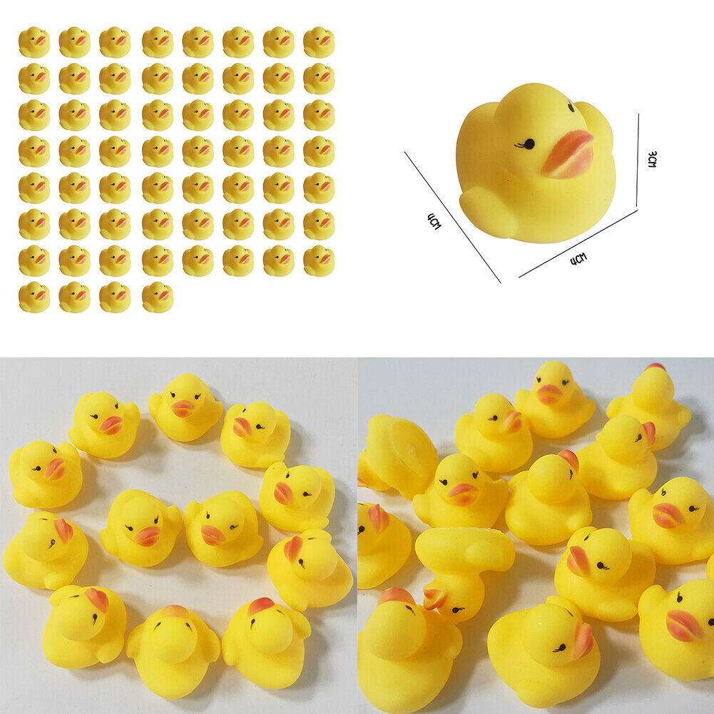 US 60-120 Mini Rubber Ducky Float Duck Baby Bath Shower Toy Birthday Party Gift