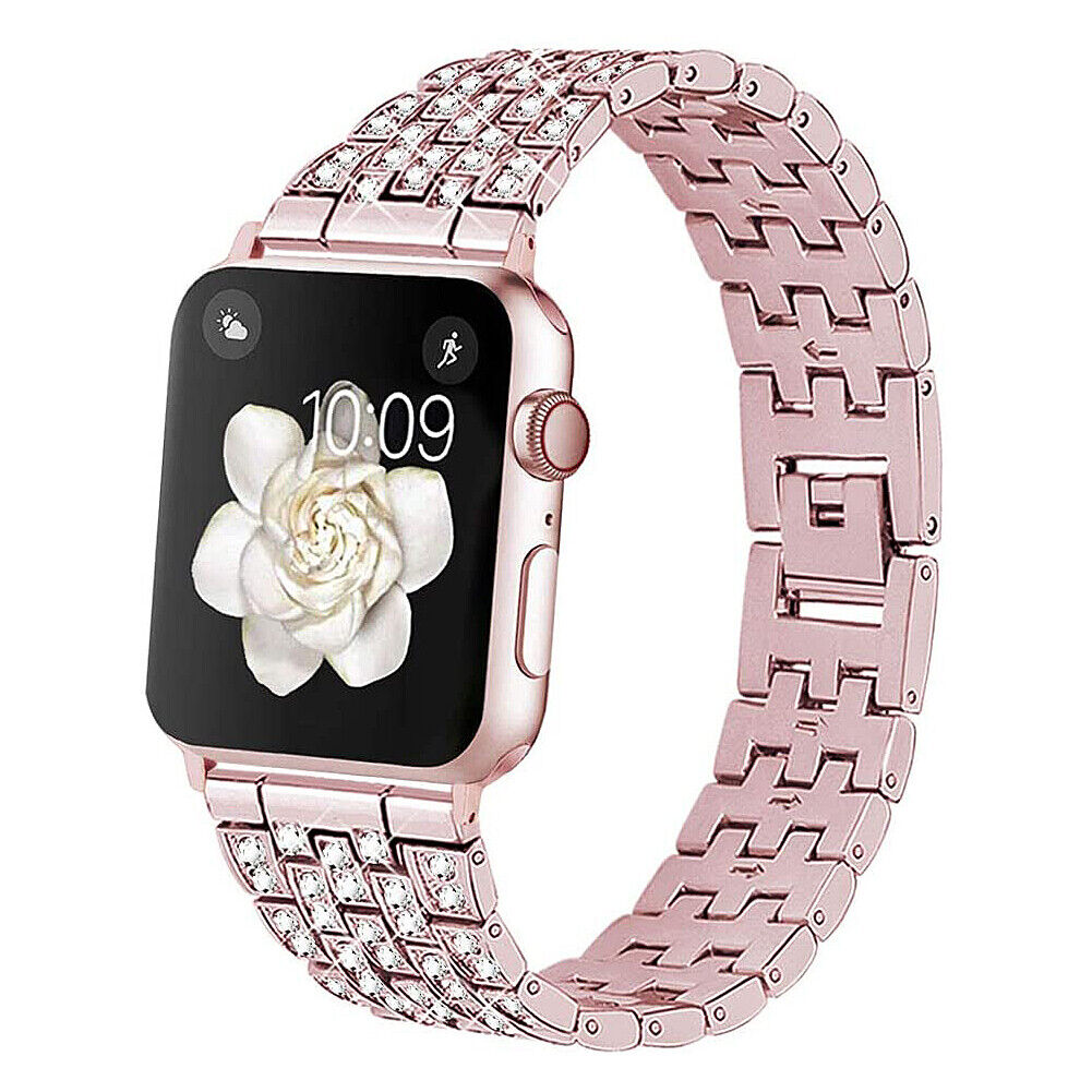 US Luxury iWatch Strap Metal Diamond For Apple Watch Series 1 to 7 38/40/42/44mm