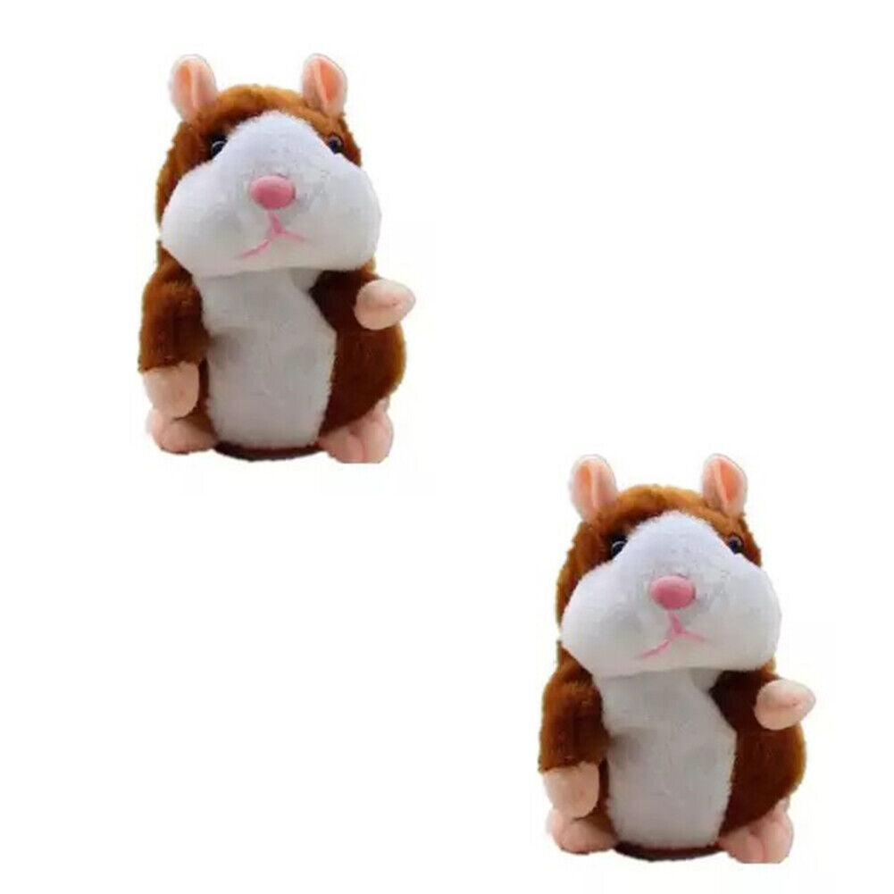 US 1-2 Pack Talking Speaking Hamster Plush Toy Voice Repeating Sound Record Gift