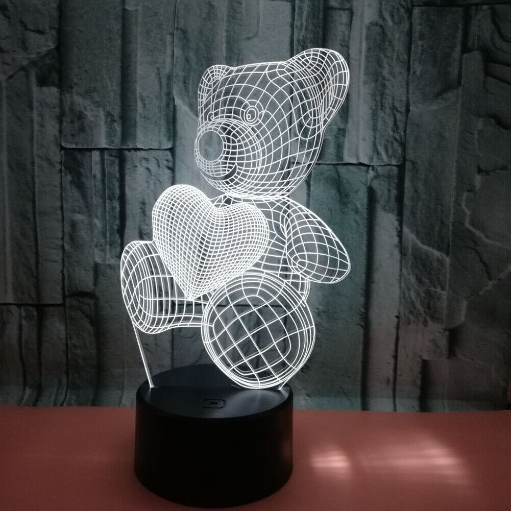 US 1-2 Pack Love Birthday Teddy Bear Thanksgiving Christmas Wife Gifts LED Light