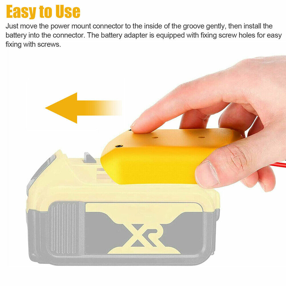 US 2-4 Pcs Power Adapter Connector for Dewalt 18/20V Max Battery Holder Dock DIY
