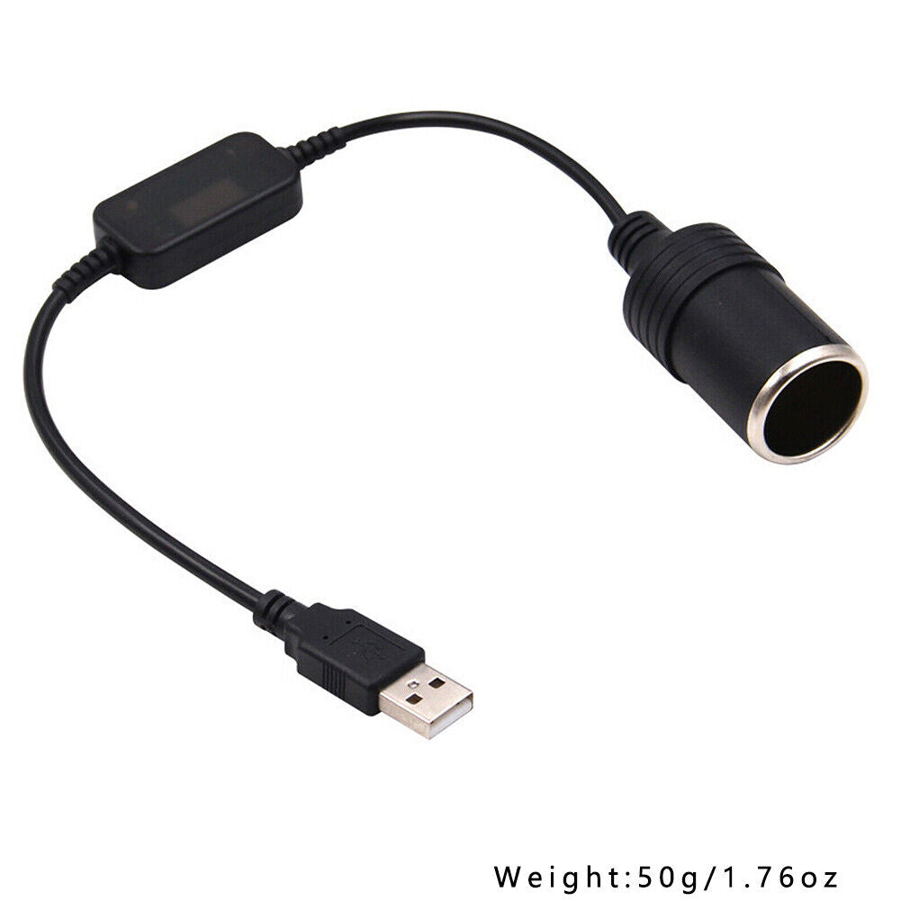 US 2-4Pc Car Cigarette Lighter Socket Converter USB To 12V Adapter Cable Cord
