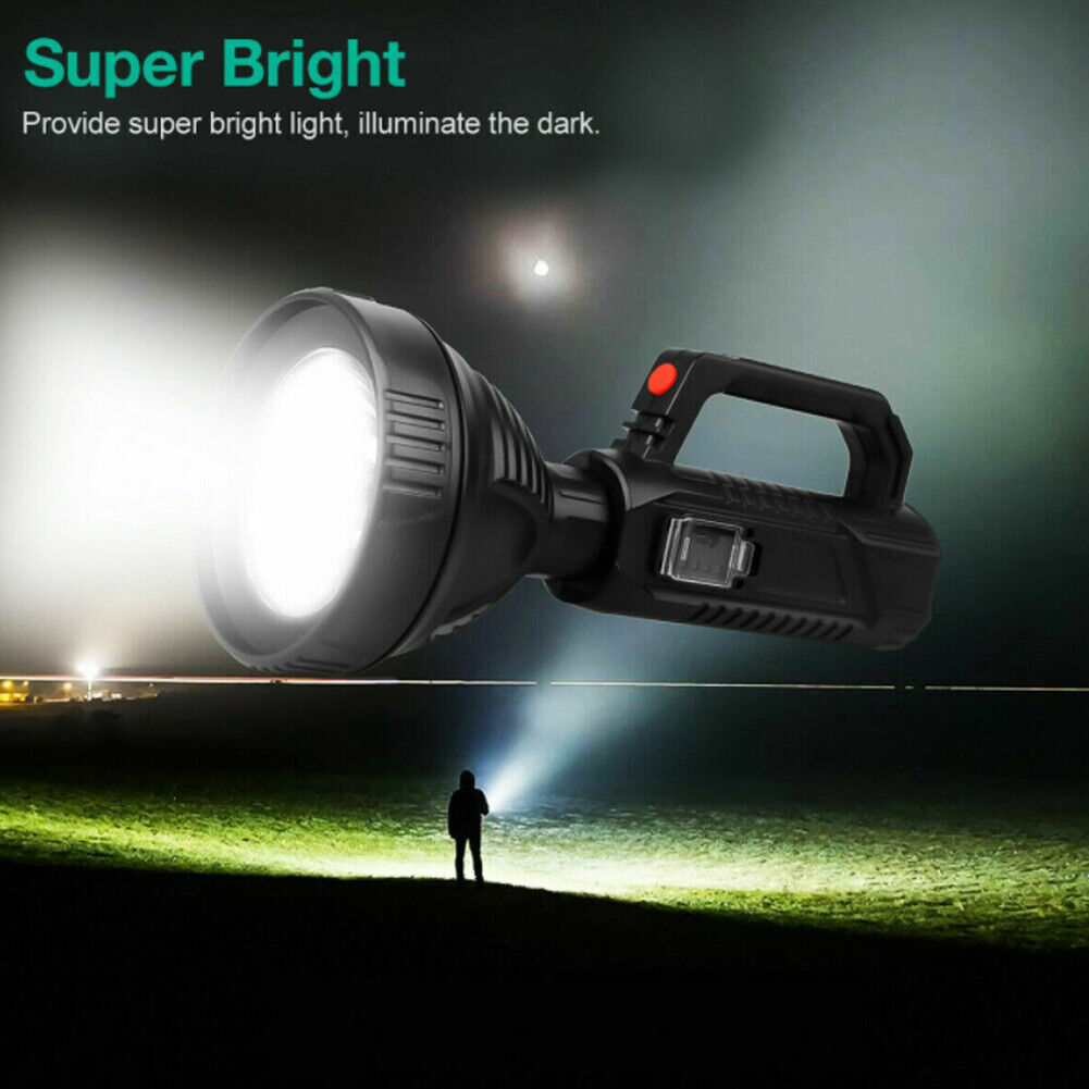 US 1-2 Pack Rechargeable Torch LED Searchlight Handheld Portable Spotlight