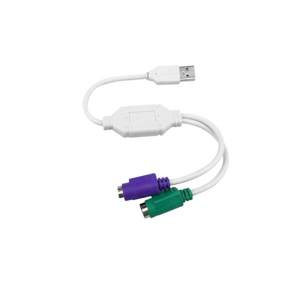 US 2-4 Pack Dual PS/2 Female to USB Adapter Mouse Keyboard Male Cable Converter