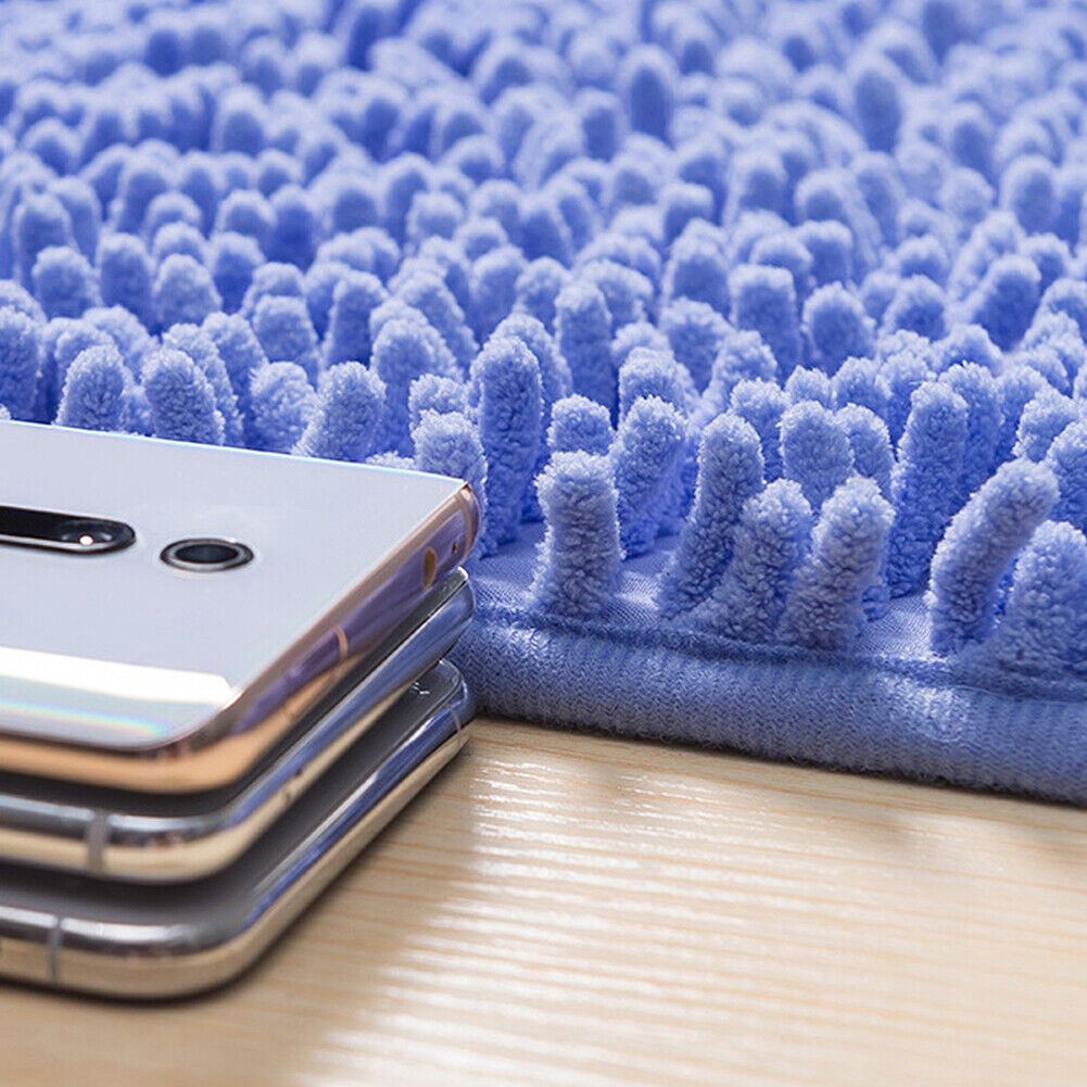 US Luxury Chenille Bath Rug Absorbent Soft Shaggy Non Slip Bathroom Mat Rugs