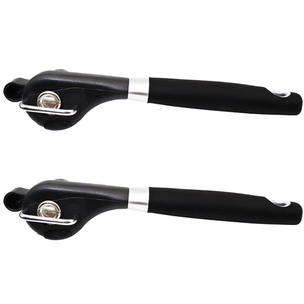 US 2-4 Pc Stainless Steel Manual Tin Can Opener Safety Cut Lid Smooth Edge Side