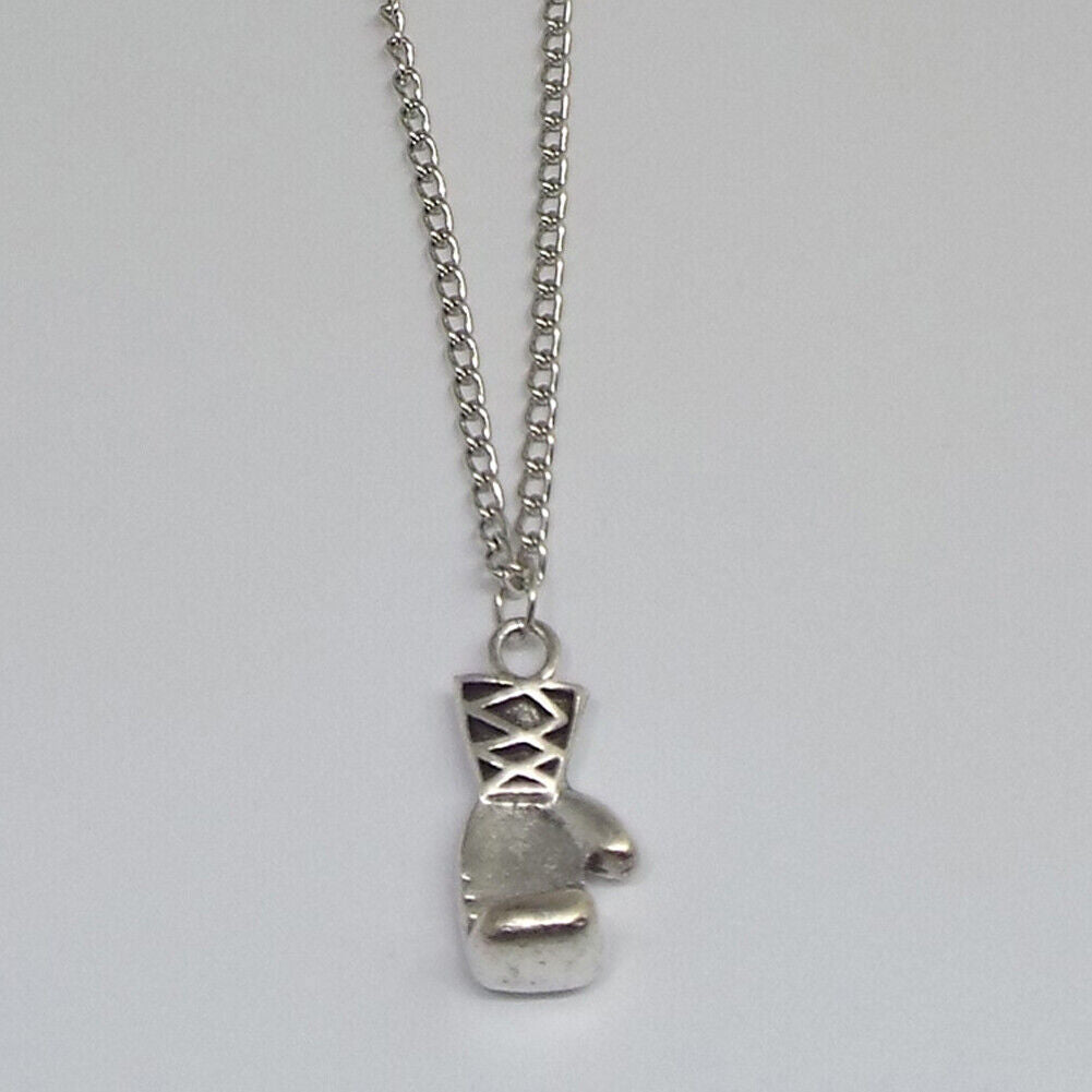 US 1-2 Pcs Gold Silver Plated Boxing Glove Chain Pendant Necklace Punk Men Women