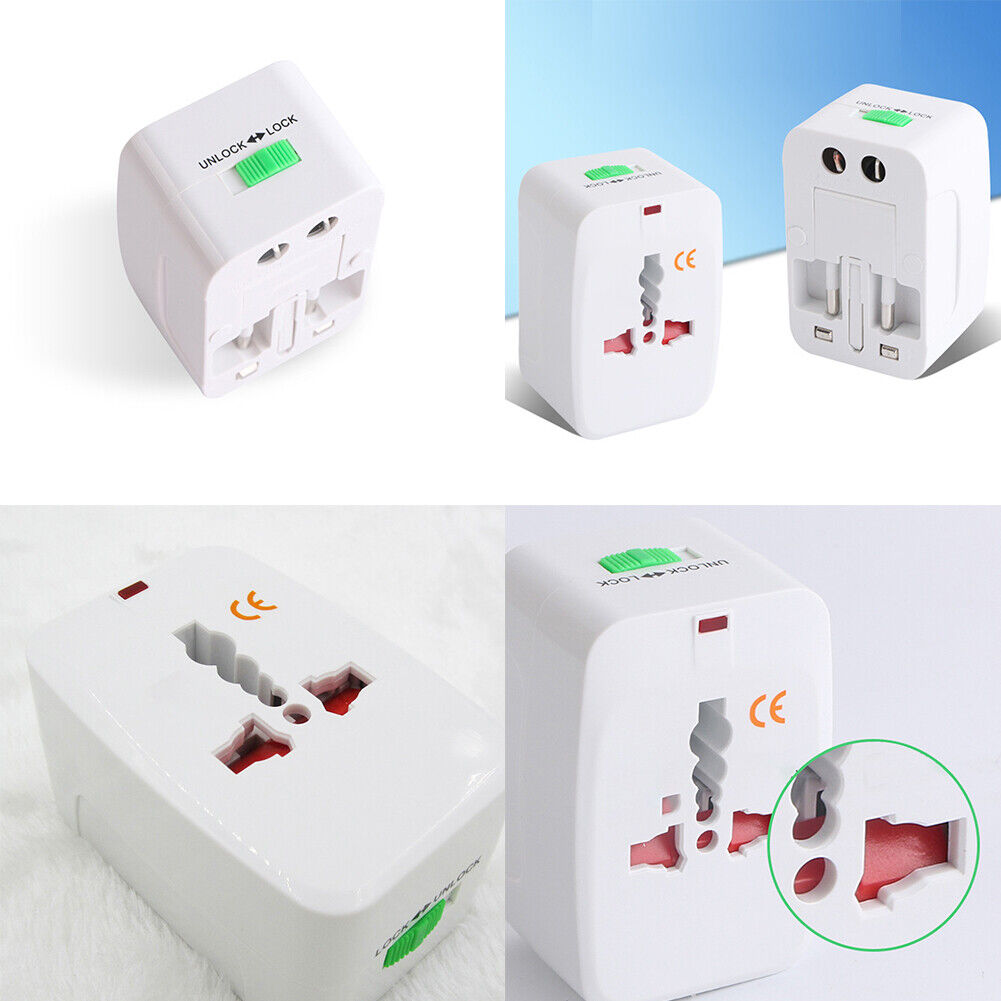US 1-2 Pc Universal Plug Adapter Mobile Quick Charger Travel Light Weight Outlet