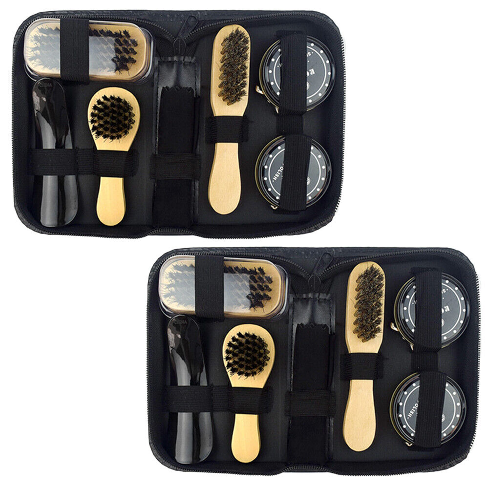 US Shoe Cleaning Polish Shine Care Kits Set For Leather Boots Shoes Sneakers