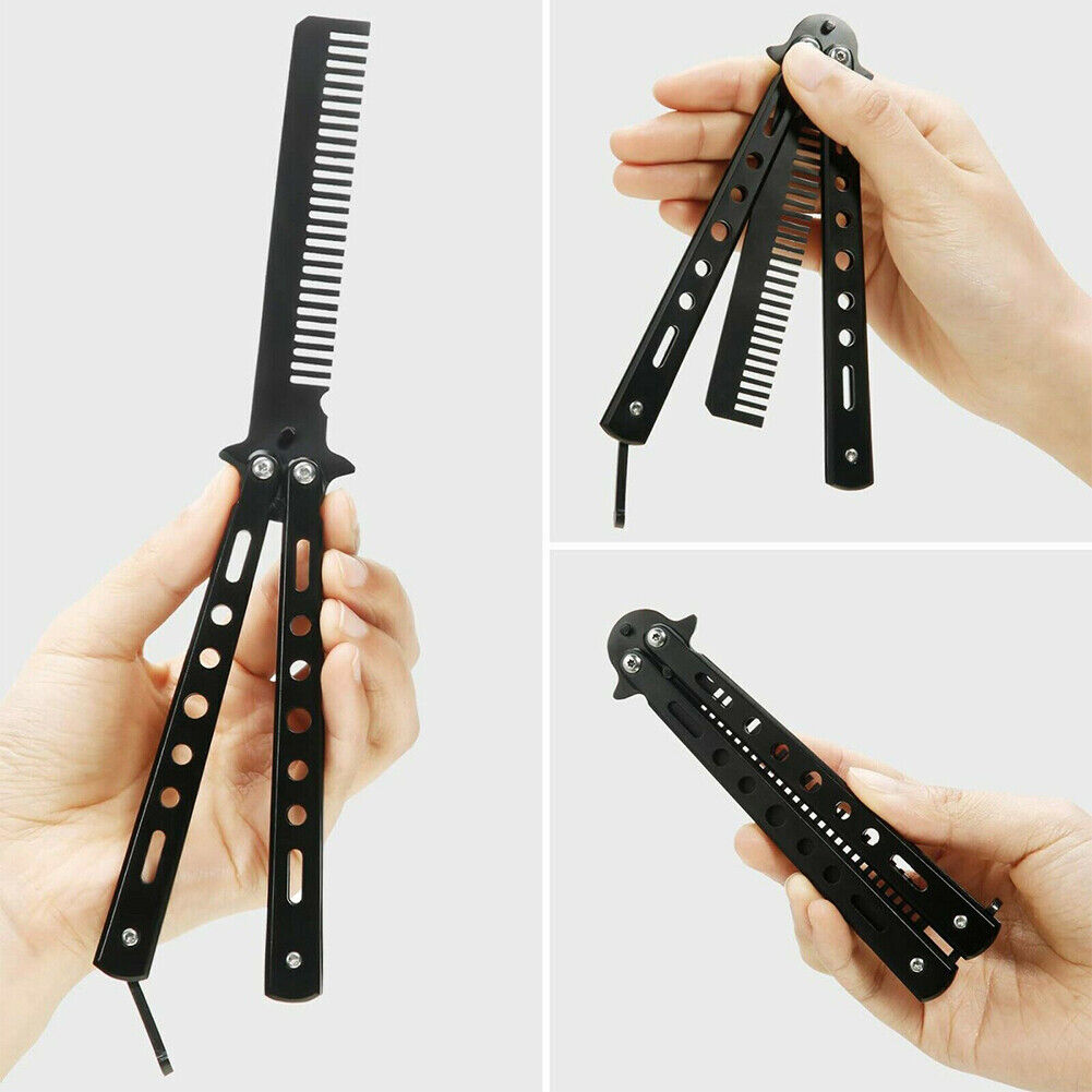 US 1-2 Pack Butterfly knife Practice Martial Swords Steel Metal Folding Training