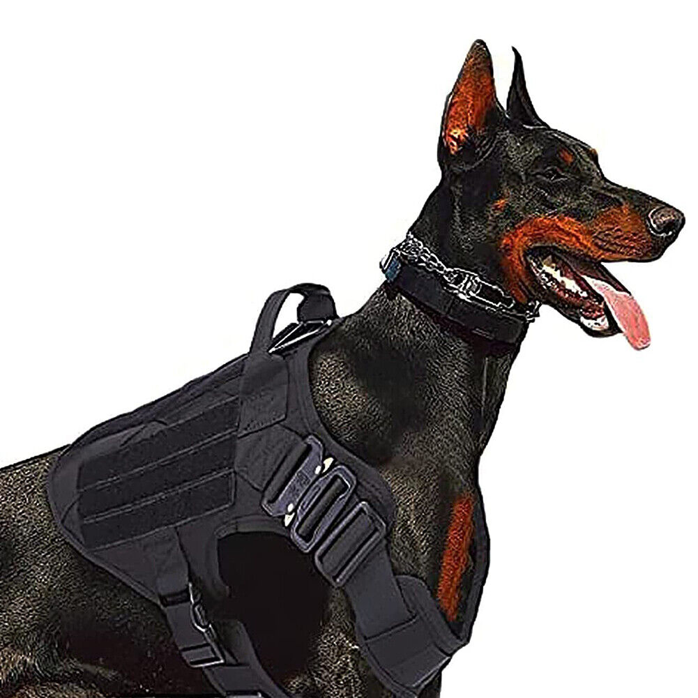 US Tactical Police K9 Training Dog Harness Military Adjustable Nylon Vest Leash