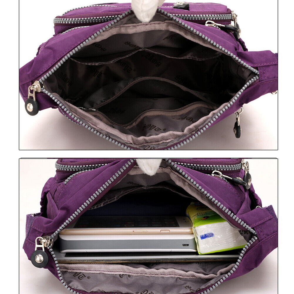 US Women's Multi Pocket Crossbody Shoulder Bag Casual Travel Handbag Waterproof