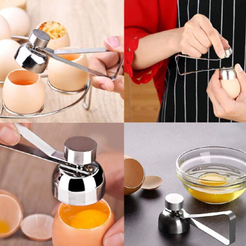 US 2-4 Pack Stainless Steel Egg Shell Opener Topper Cutter Cracker Knocker Tool