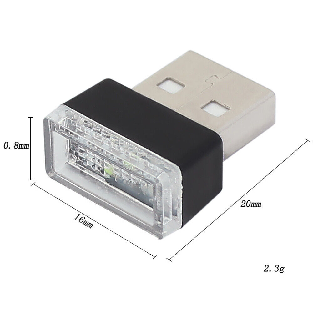 US 6-12 Mini White Blue Yellow Red Green LED USB Car Interior Atmosphere Light