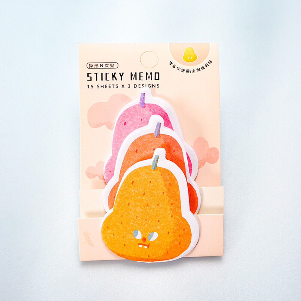 US 6-12 Pc (270-540 Pages Total) Sticky Notes Animals Shape Self-Stick Memo Pads