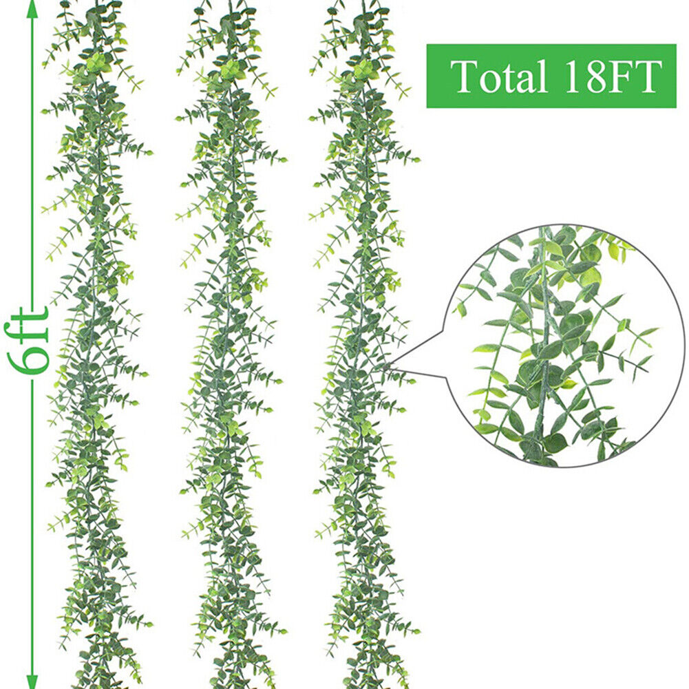 US 2-4 Pack 30 Feet Artificial Ivy Leaf Plants Faux Greenery Garland Plants Vine