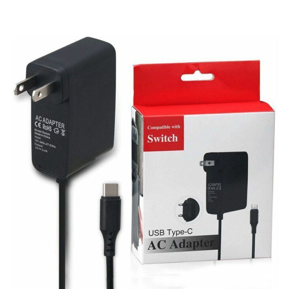 US 2-4 Pcs Charging Cable AC Adapter Power Supply For Nintendo Switch Wall Plug