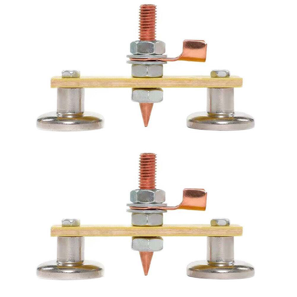 US 1-2 Pc Magnetic Metal Welding Welder Magnet Head Welding Support Ground Clamp
