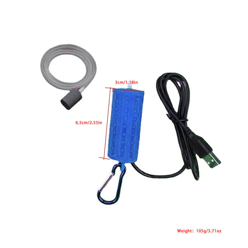 US 2-4 Pack Portable Mini USB Aquarium Tank Oxygen Air Pump Mute Energy Saving