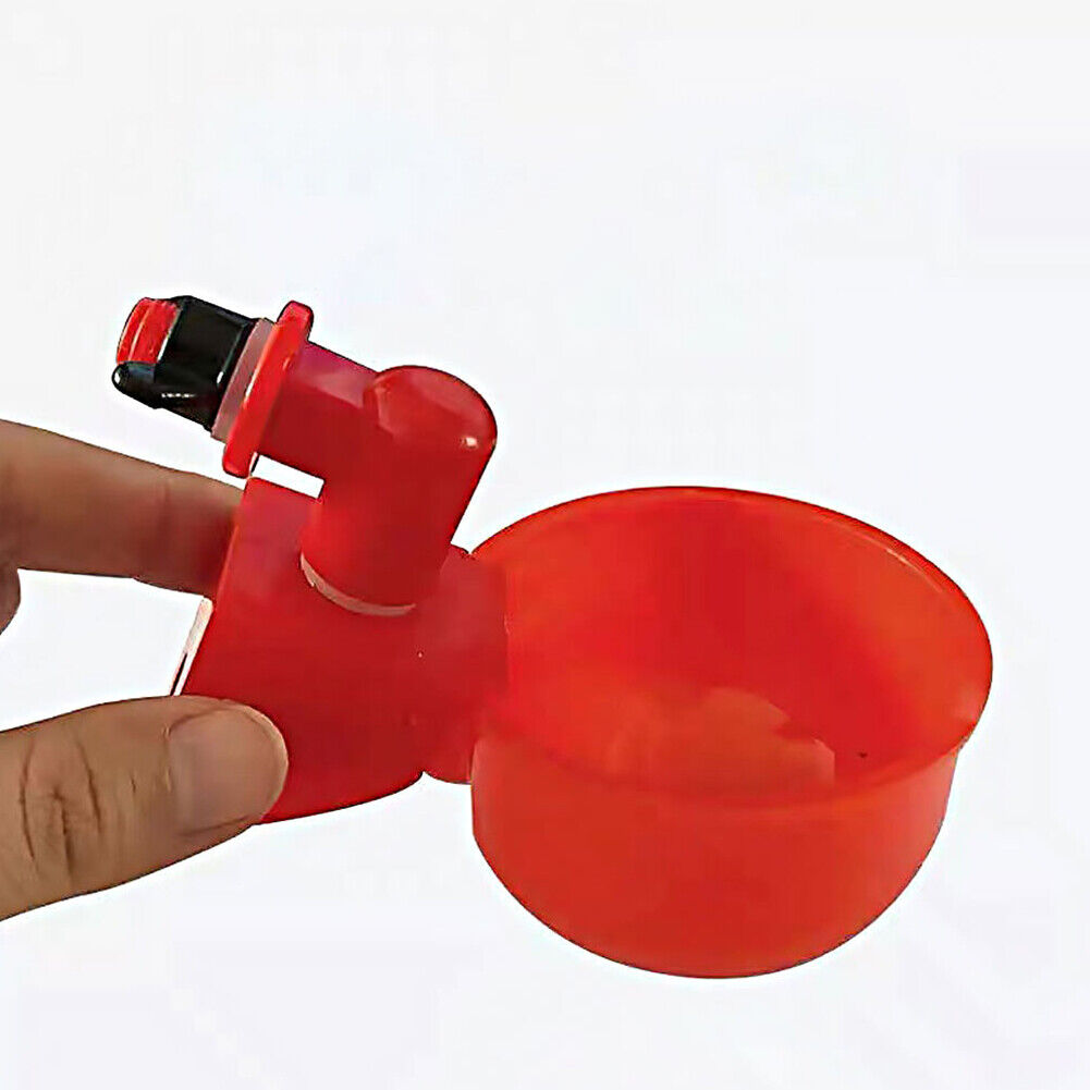 US 6-12 Pc Poultry Water Cup Chicken Feeder Duck Turkey Rabbit Automatic Filling