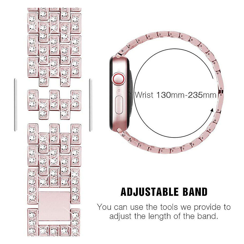 US Luxury iWatch Strap Metal Diamond For Apple Watch Series 1 to 7 38/40/42/44mm