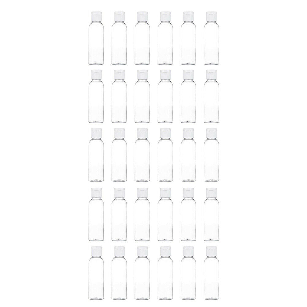 US 30-60 Pcs 2 Oz Plastic Empty Toiletry Bottles Containers Travel Essential Oil