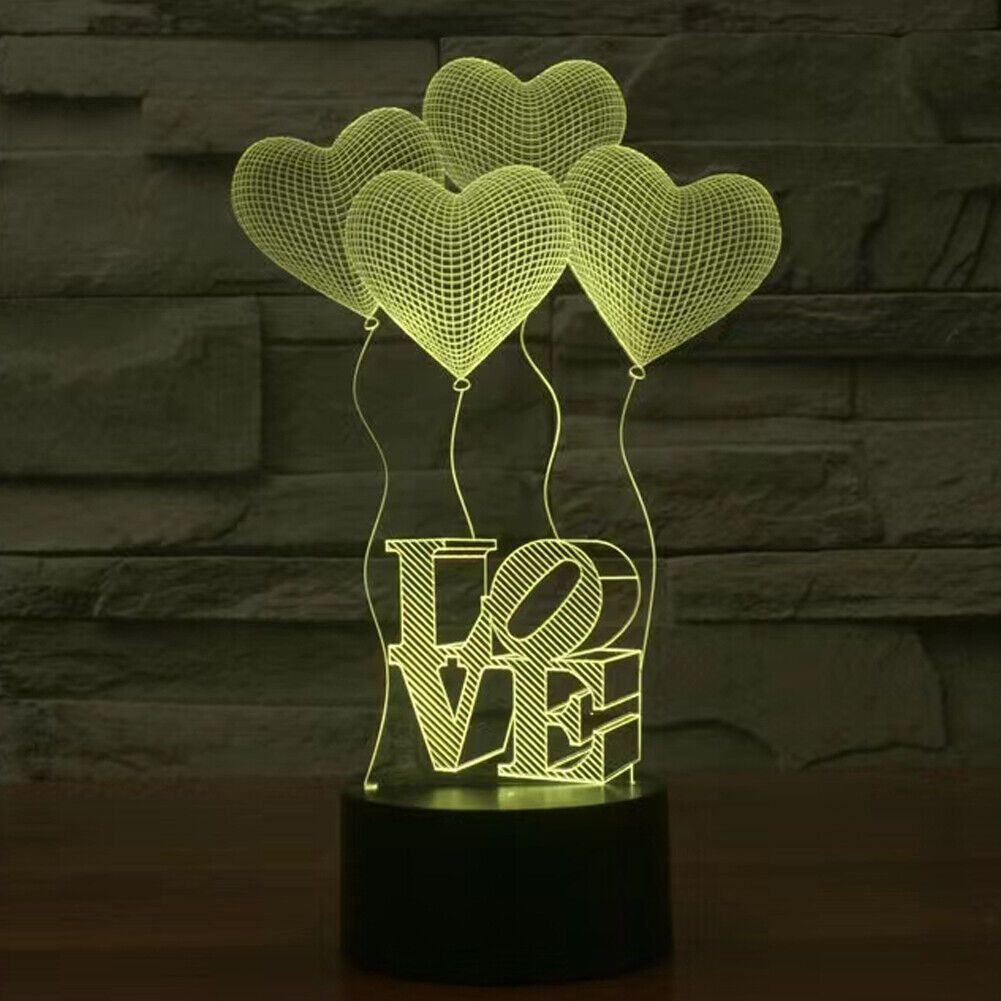 US 1-2 Pack LED Light Gift for Her Girlfriend Wife Woman Love Heart Birthday