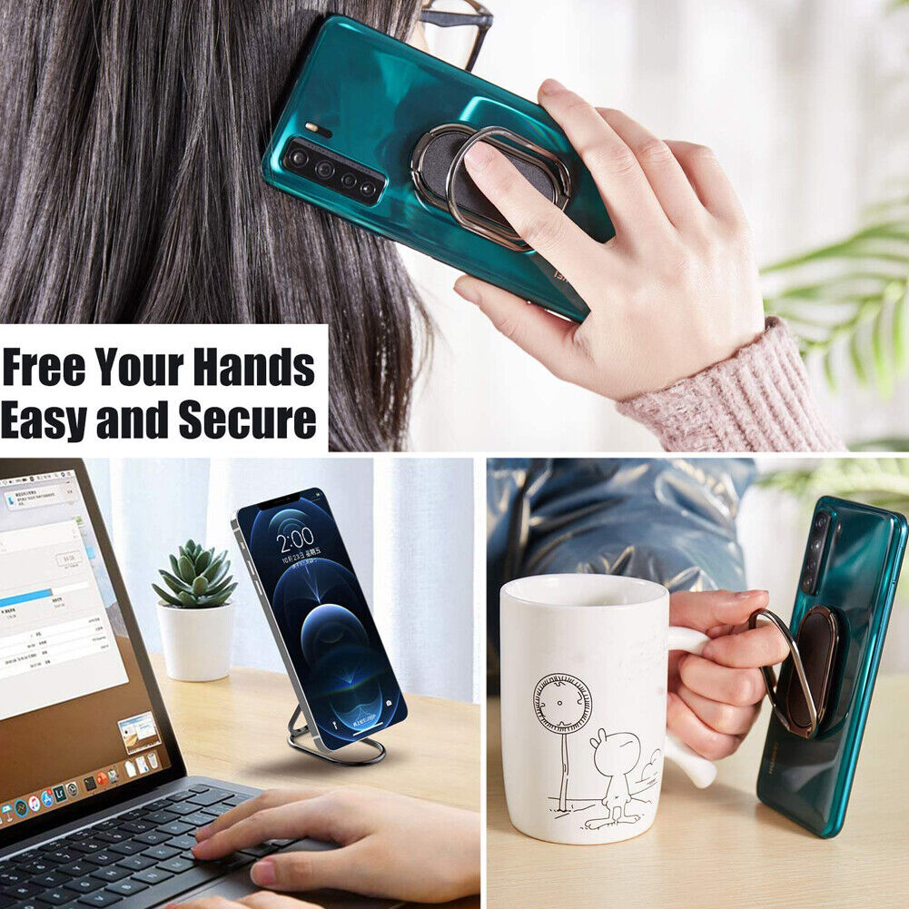 US 2-4 Phone Ring Holder Finger Kickstand 360° Rotation Foldable Cellphone Stand