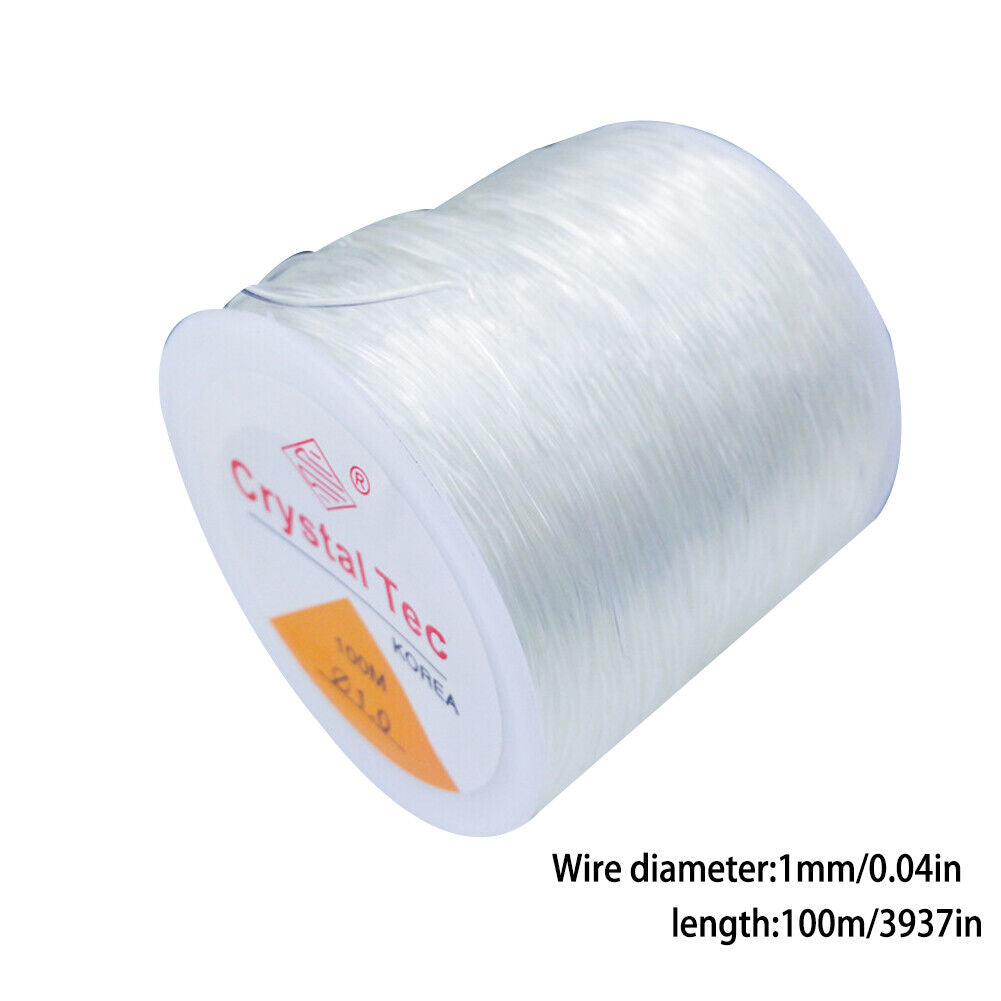 US 1-2 Roll 328Ft Clear Stretch Elastic Bead Cord Bracelet String Jewelry Making