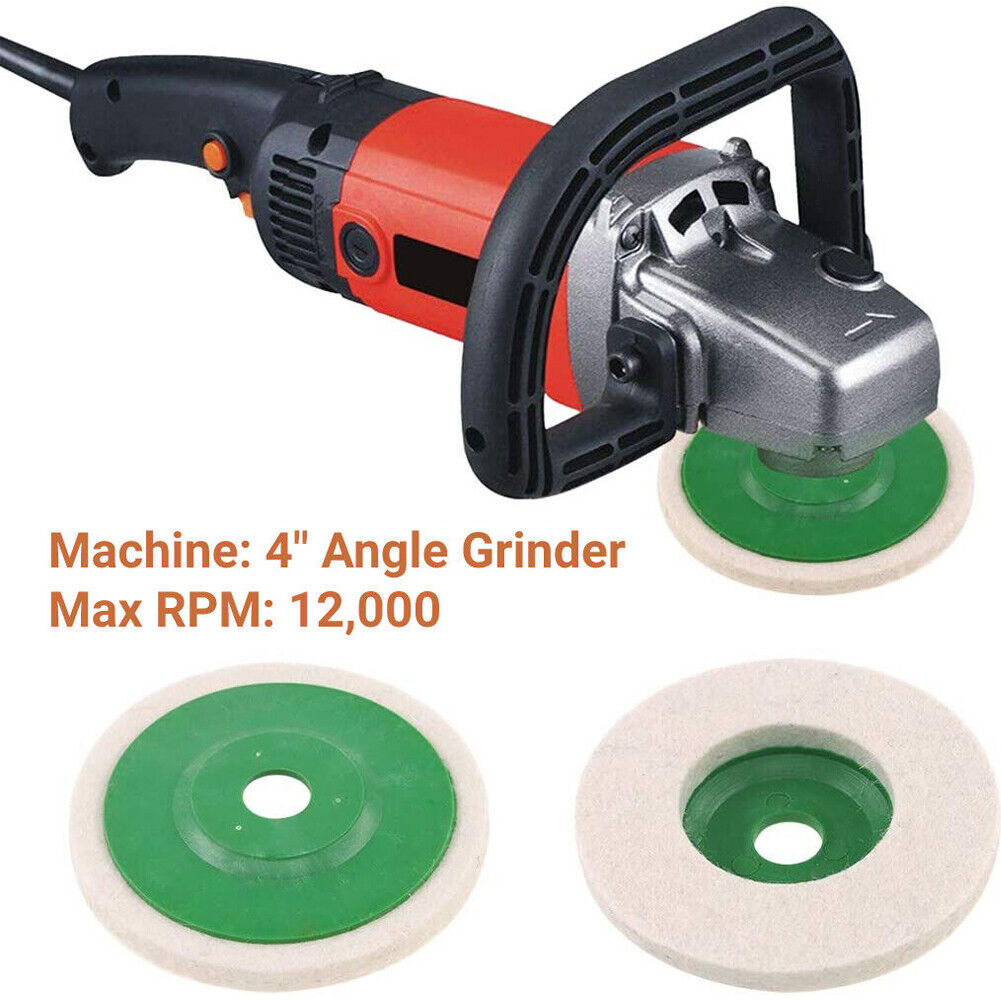 US 10~20 Pack 4'' Wool Finishing Polishing Wheel Disc Buffing Pads Angle Grinder