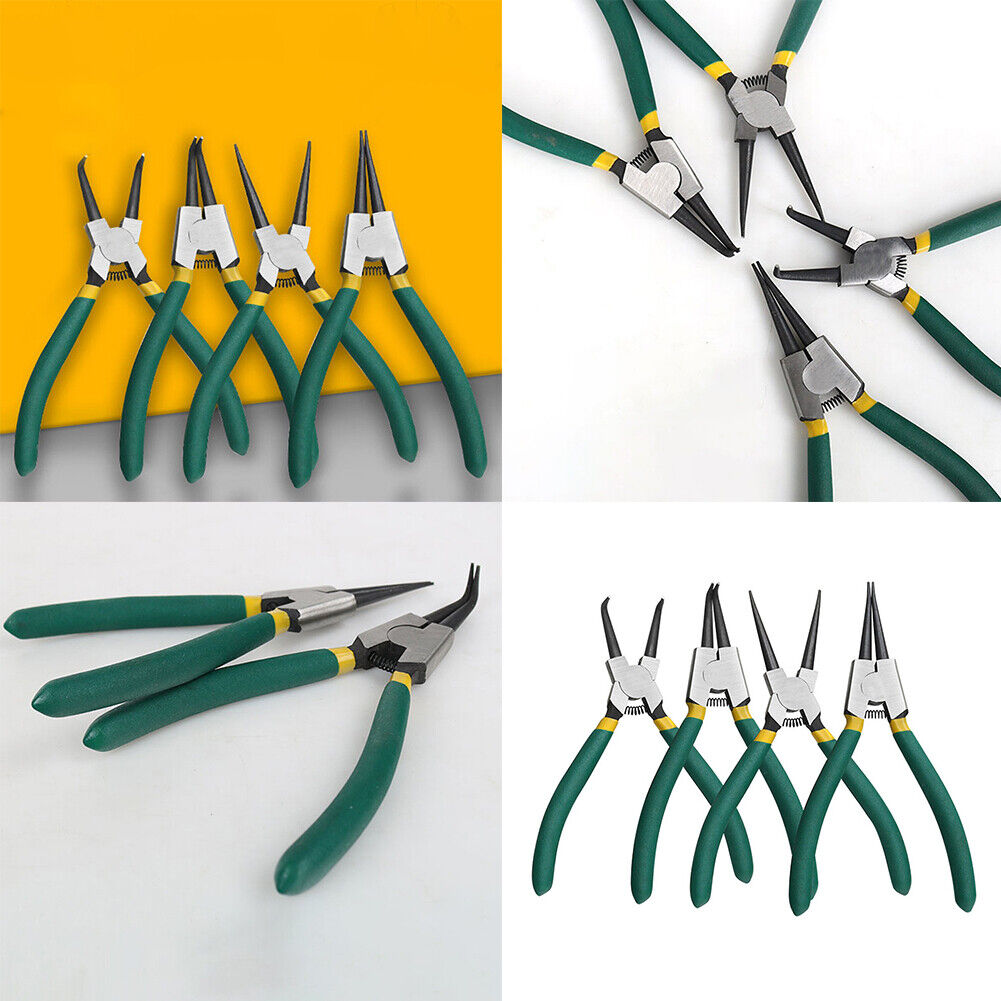 US 1-2 Sets of 4-Pc Heavy Duty Circlip Pliers Snap Ring External Internal Kit 7'