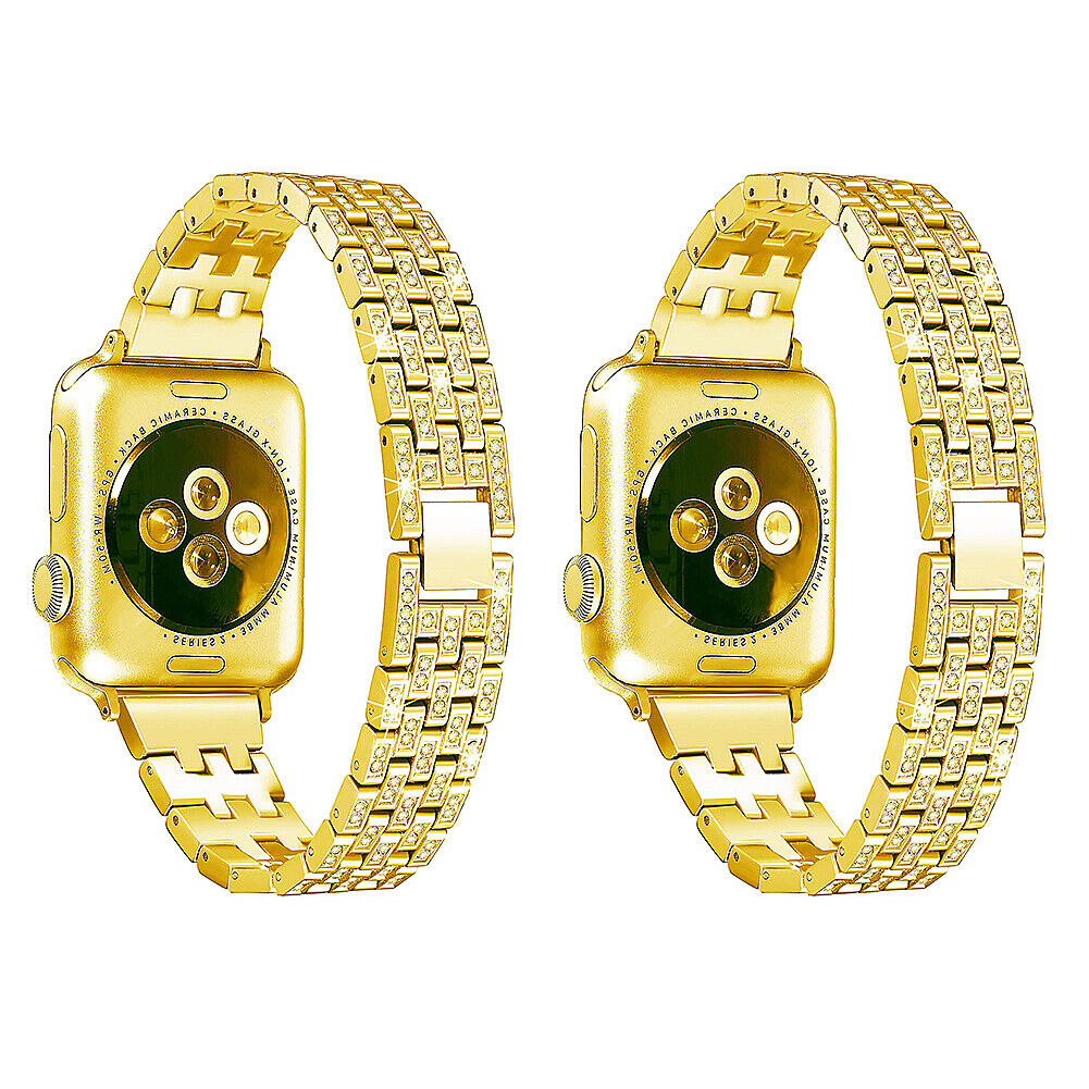 US Luxury iWatch Strap Metal Diamond For Apple Watch Series 1 to 7 38/40/42/44mm