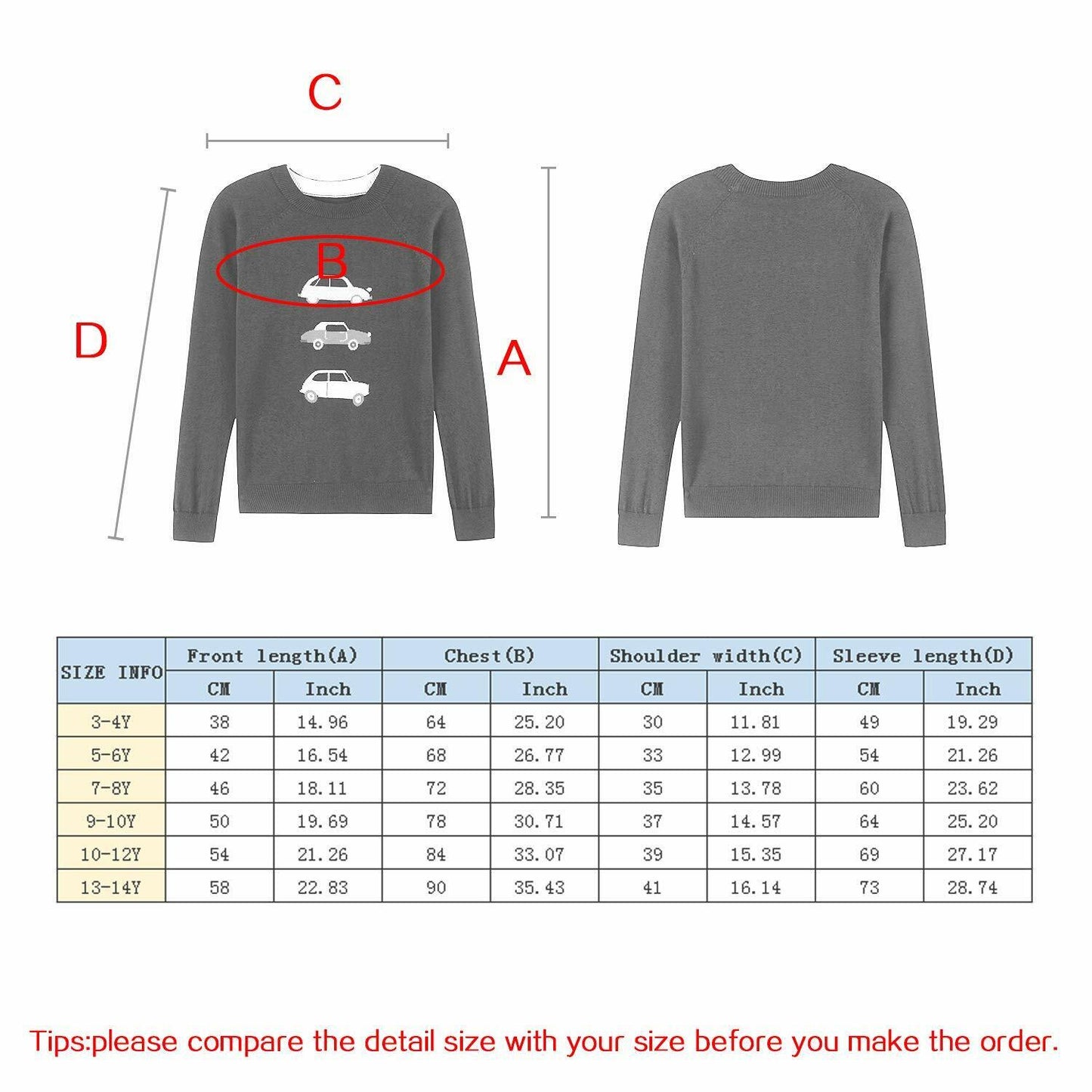 Sweater for Kids Soft &Cute Crew Neck Colorful Cars Long Sleeve Pullover