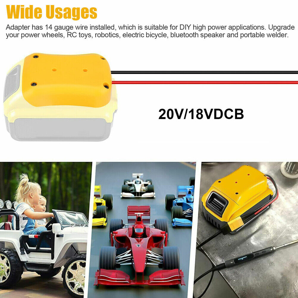 US 2-4 Pcs Power Adapter Connector for Dewalt 18/20V Max Battery Holder Dock DIY