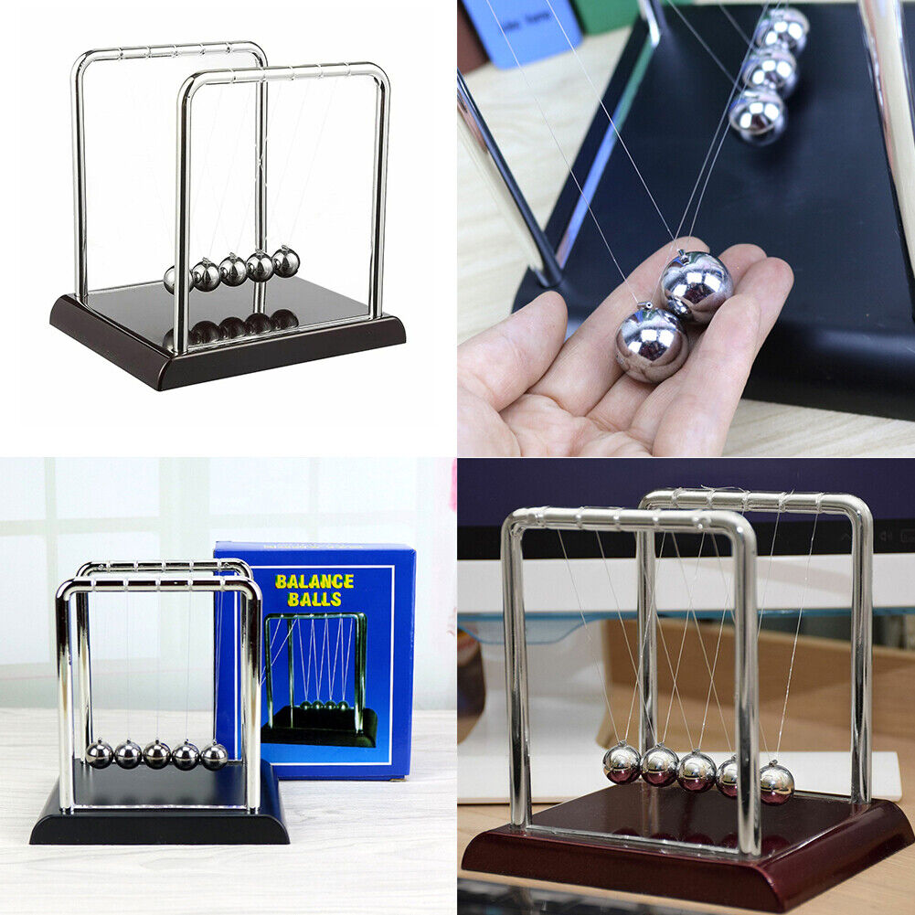 US 1-2 Pack Finetons Cradle Pendulum Motion Desk Swinging Kinetic Balls 7 x 6 In