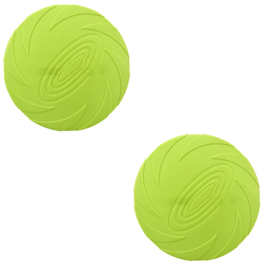 US 2 Pc Dog Toy Flyer Flexible Durable Frisbee Disc LARGE Chew Fetch Toys