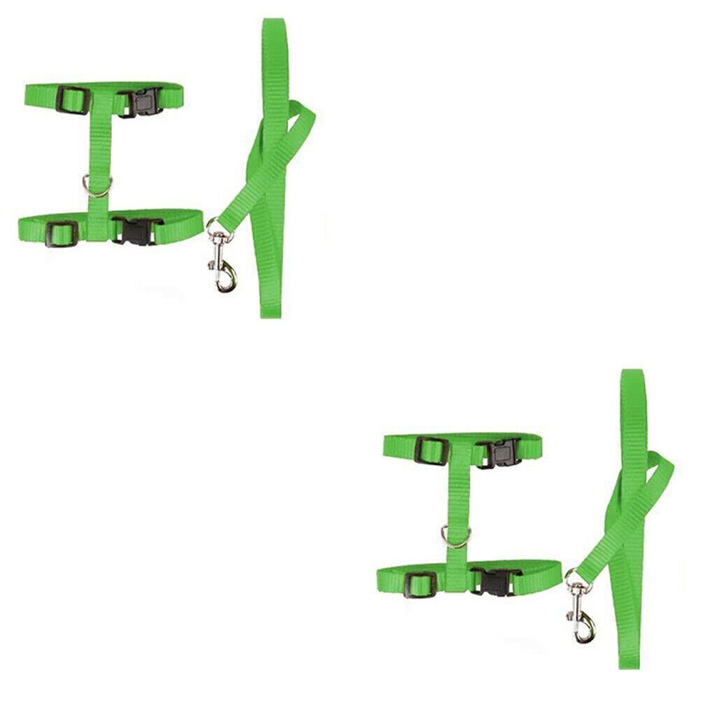 US 2-4Pc Adjustable Cat Halter Harness Nylon Strap Collar Leash Belt Safety Fine