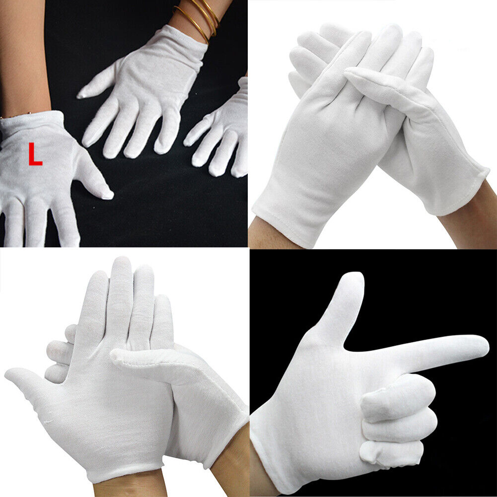 US 24-48 Pairs Cotton Lisle Coin Jewelry Inspection Work Performance Soft Gloves