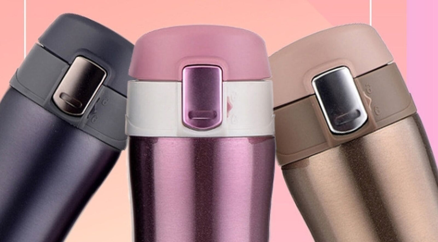 Thermos Cup 15OZ Stainless Steel Water Bottle Leak Proof 3D Cup Cover Slip