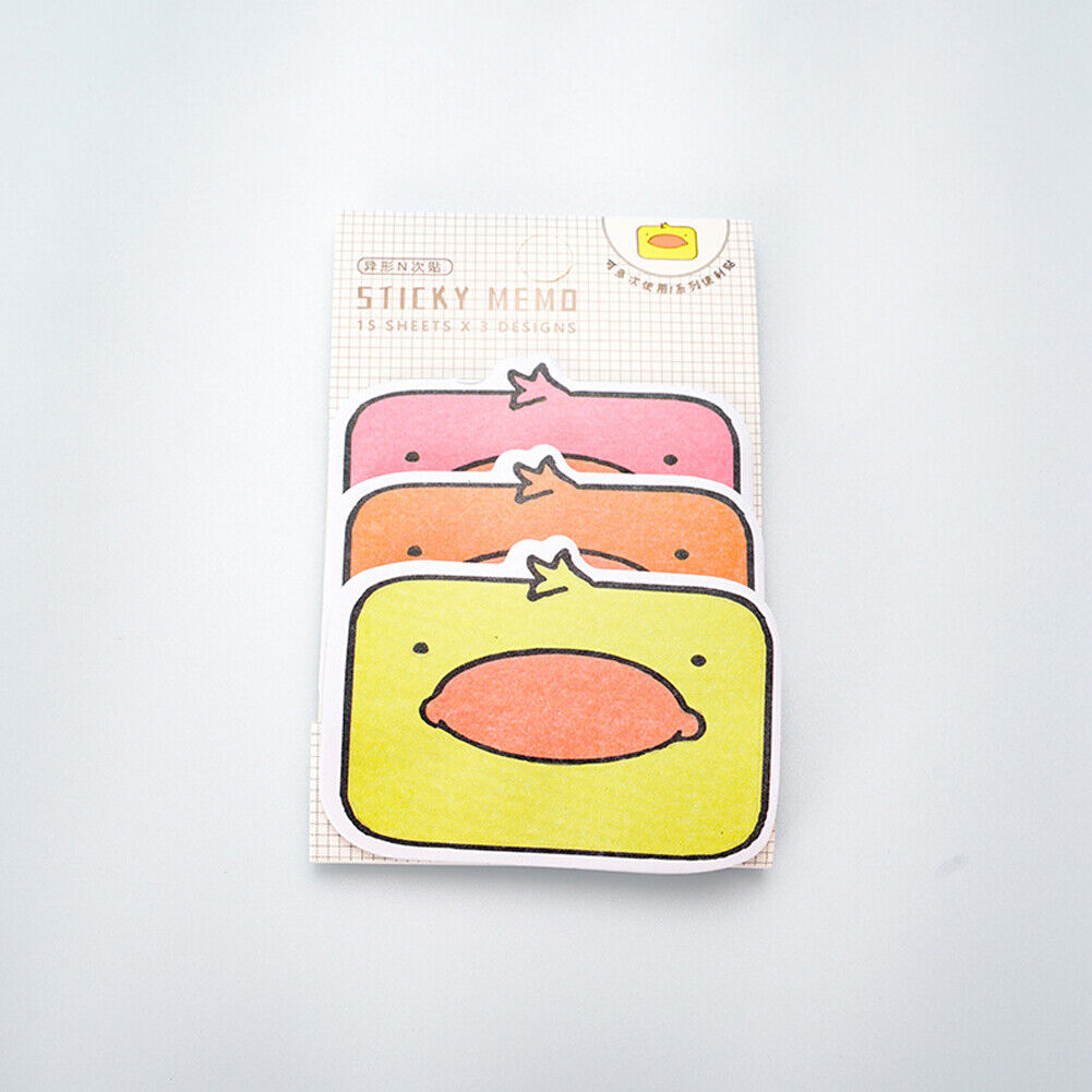 US 6-12 Pc (270-540 Pages Total) Sticky Notes Animals Shape Self-Stick Memo Pads
