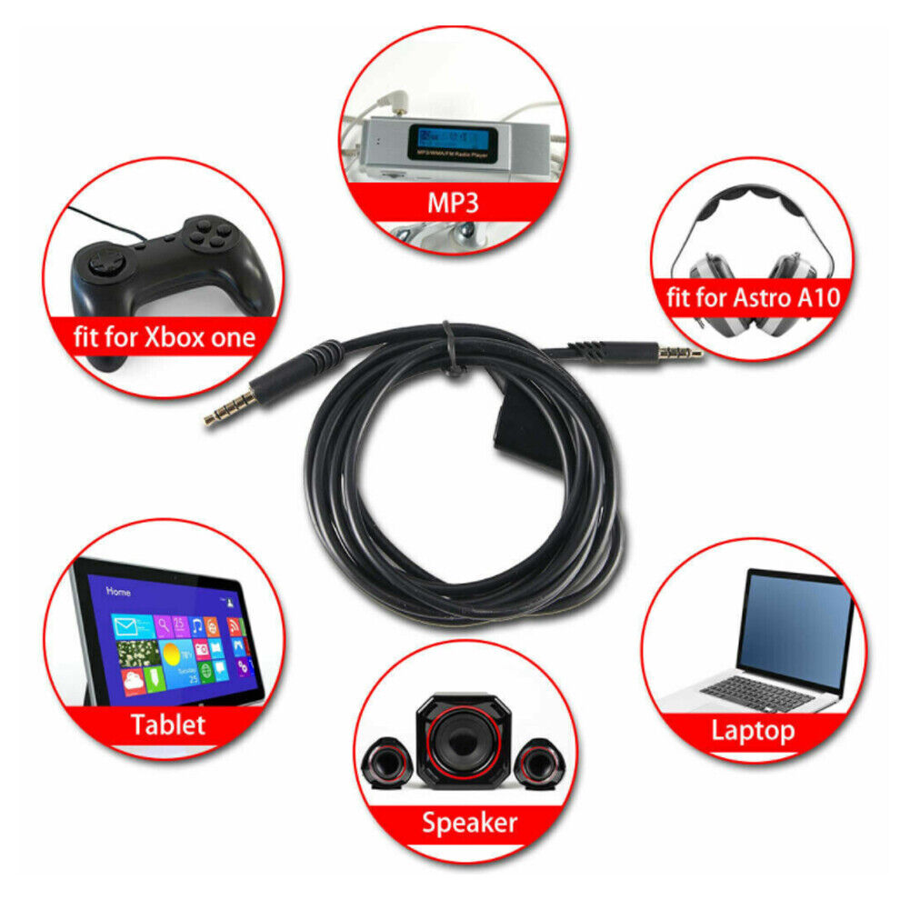 US 2-4 Pack For Astro A10 A40 Gaming Headset Replacement Audio Cable 2M 3.5mm