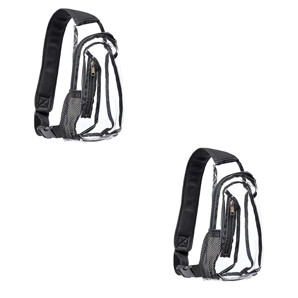 US 1-2 Pack Clear Sling Bag Stadium Approved PVC Crossbody Transparent Backpack