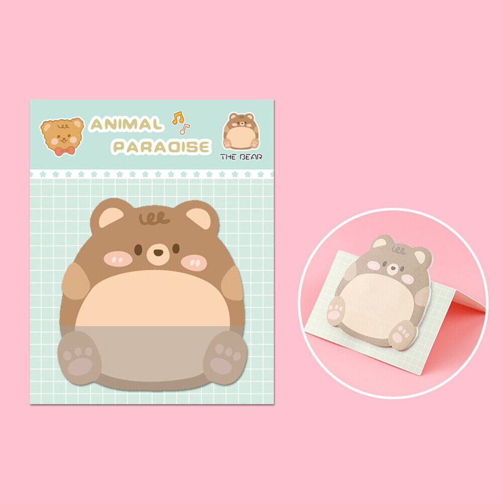 US 16-32 Pcs (320-640 pages Total) Sticky Notes Cute Animal-Shaped Bookmark Pads