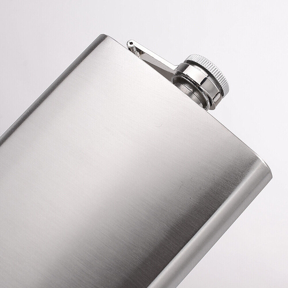 US 1-2 Pcs 7/10 Oz Liquor Pocket Hip Flask Leak-Proof Drinking Stainless Steel
