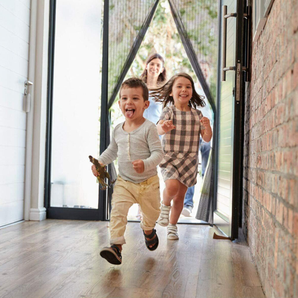 US 1-2 Pack Magnetic Screen Door Hands-Free Anti Mosquito Bugs Fly Curtian Mesh