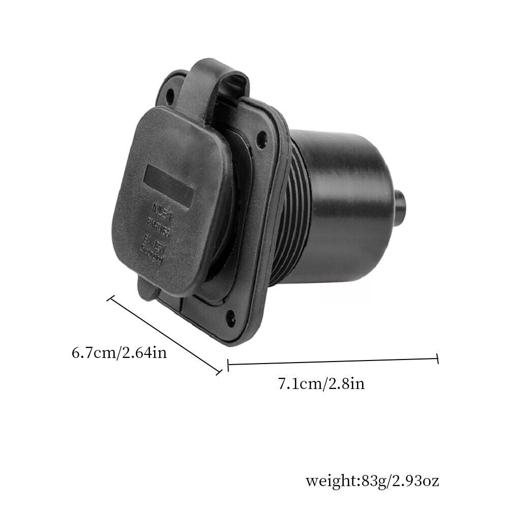 2Pc 125/250V 15 Amp Flanged Power Inlet Receptacle RV Plug NEMA 5-15P Connector