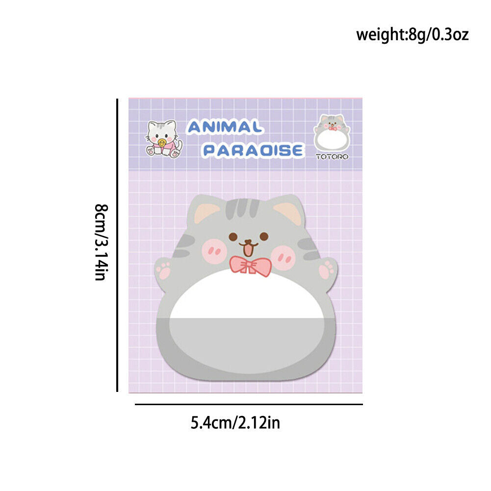 US 16-32 Pcs (320-640 pages Total) Sticky Notes Cute Animal-Shaped Bookmark Pads