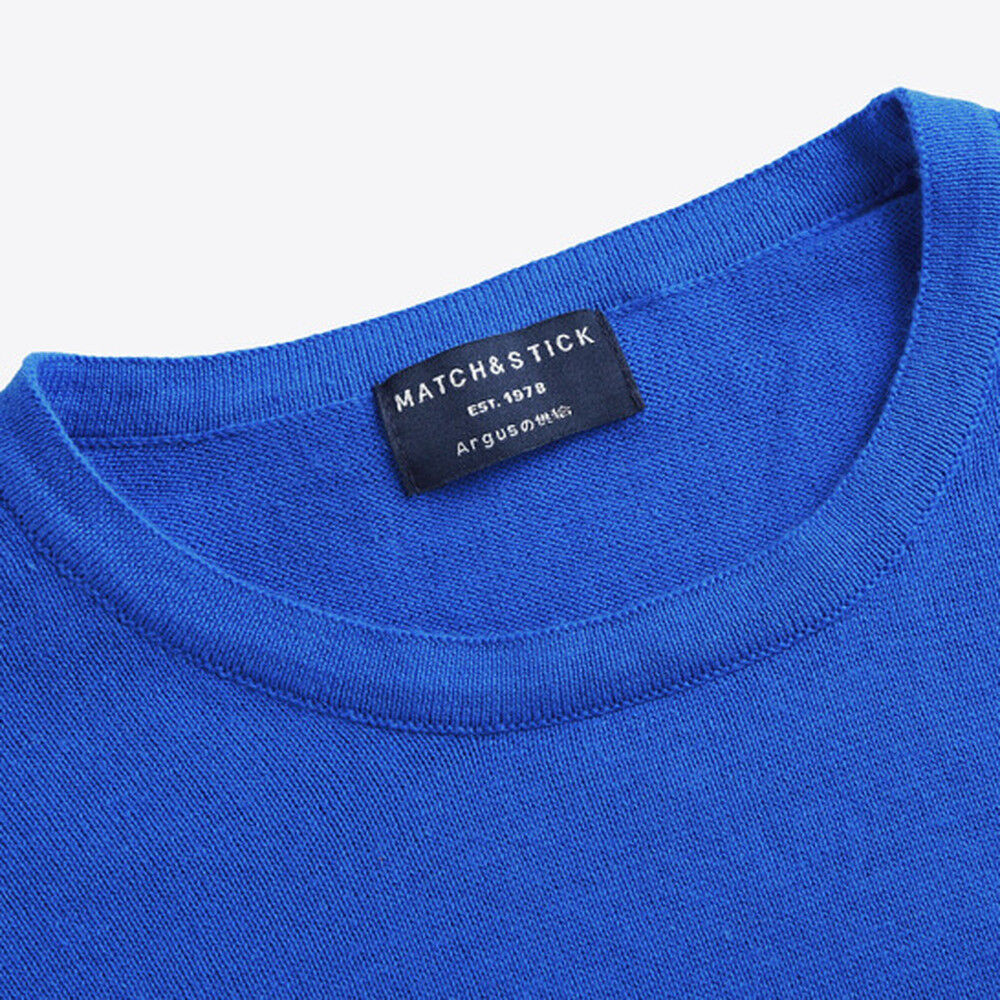 Men's h double-needle cover-seamed neck Sweater