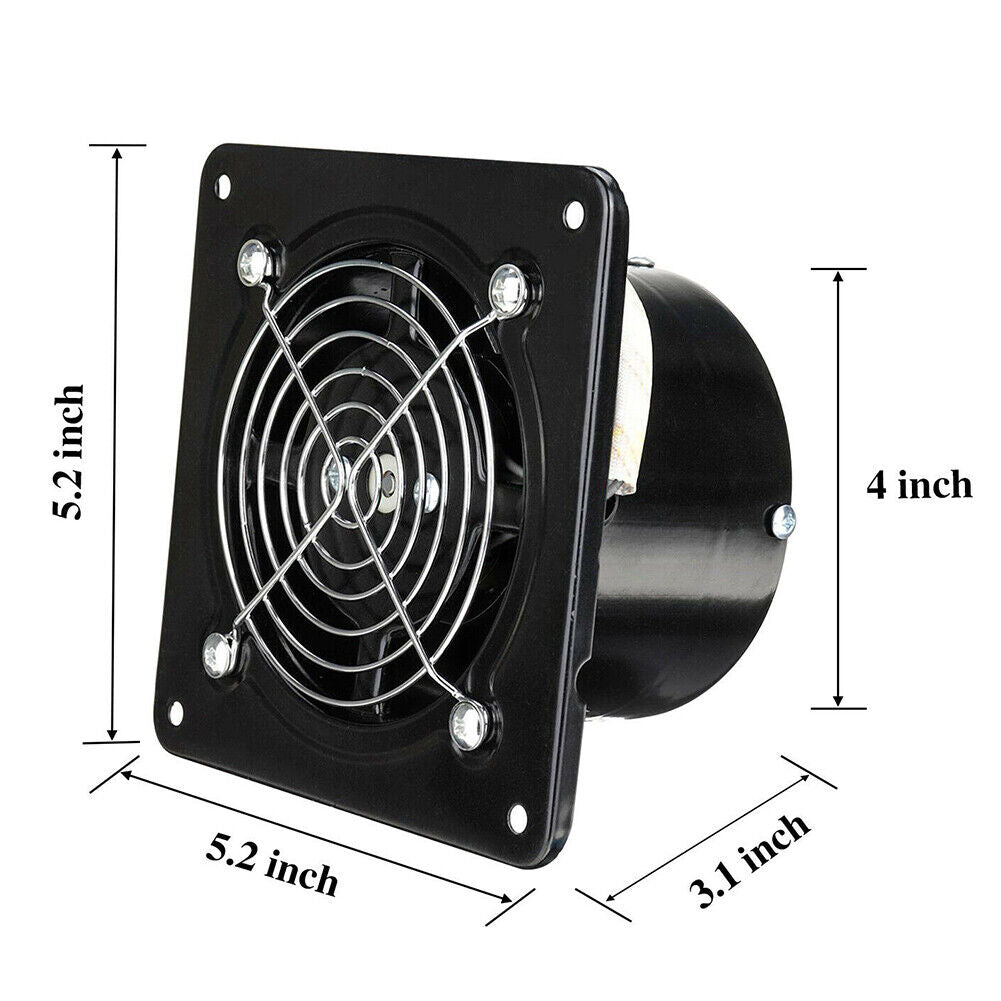 US 4~8'' Exhaust Fan Ventilation Extractor Fan Wall-Mounted Blower Anti-backflow