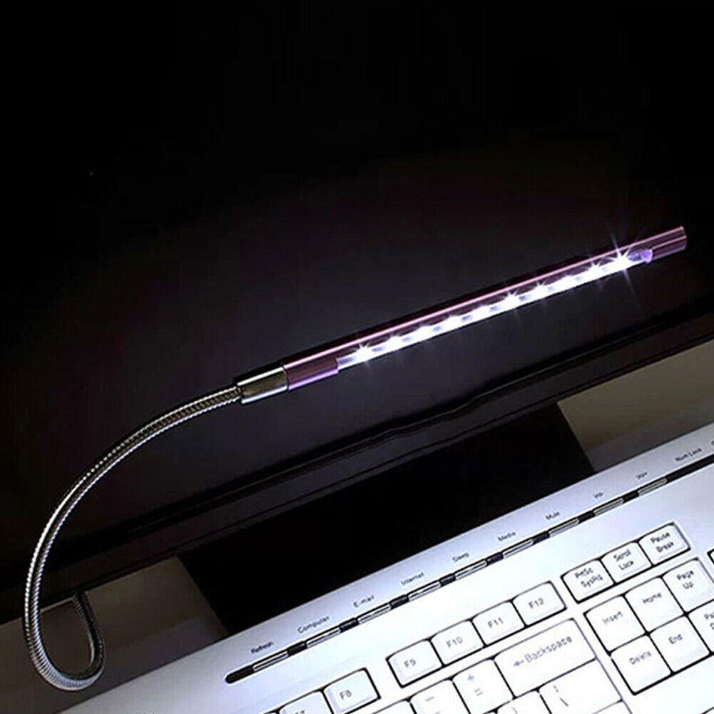 US 2-4 Pack Portable 10-LED USB Light Flexible Lamp Reading Notebook Laptop Plug